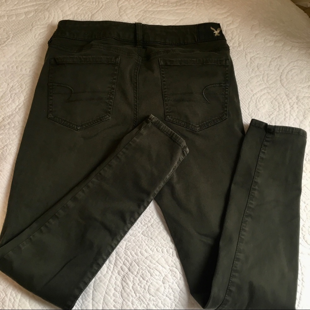 American Eagle Olive Super Stretch Jeggings 6